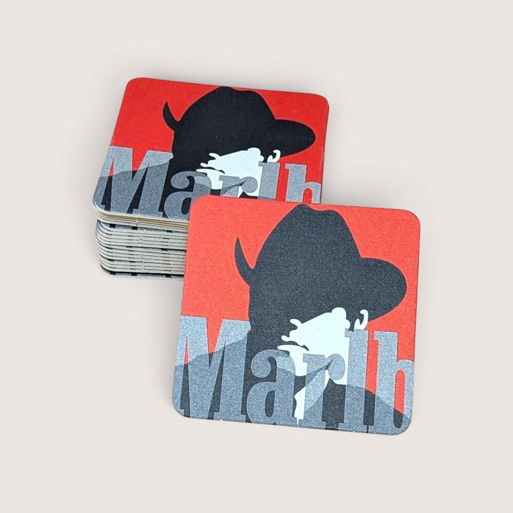 1990s Marlboro Man Cardboard Coasters Set of 20
